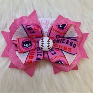 🎀⚾️ MLB Chicago Cubs Inspired Pink Hair Bow 🎀
